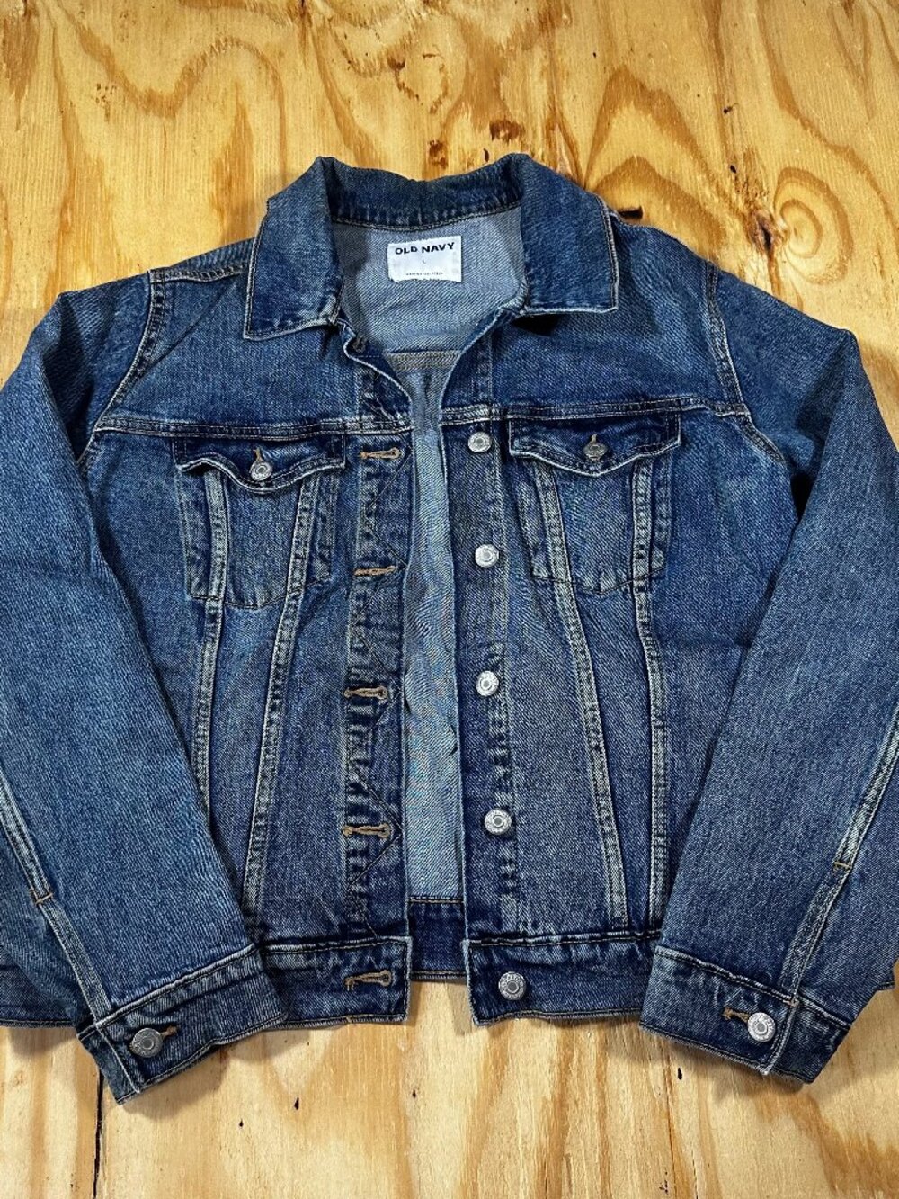 Old Navy Classic Medium Wash Denim Jacket - Size L